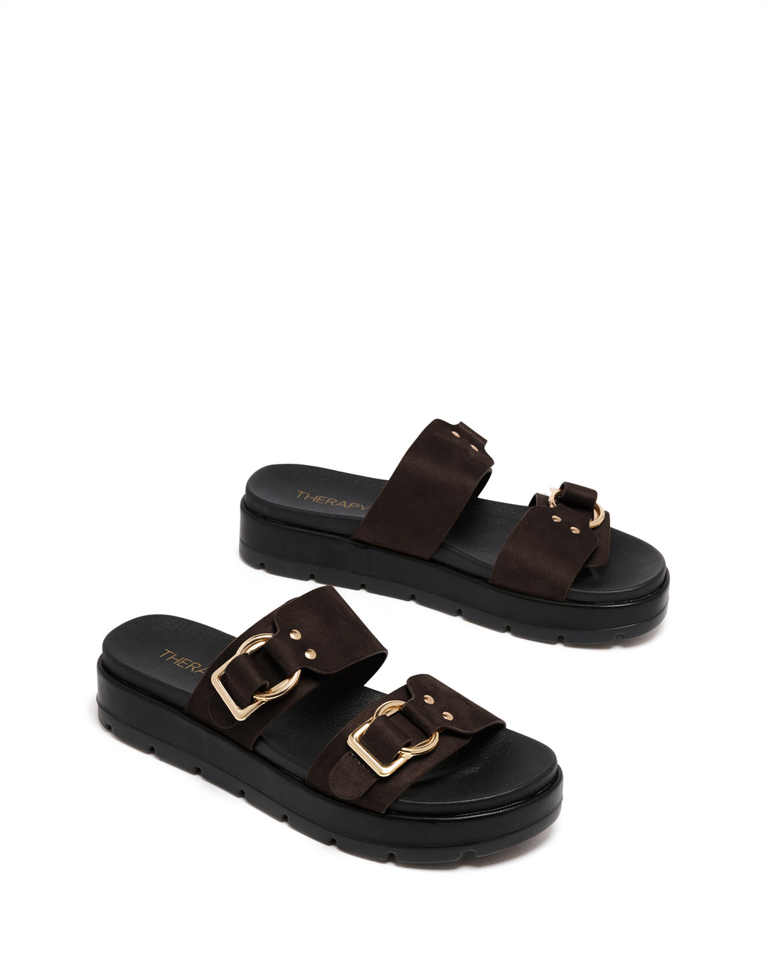 Litmus Flatform Sandals Chocolate Suede
