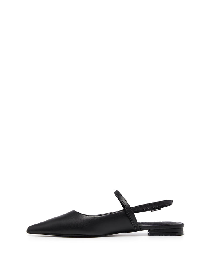 Therapy Shoes Lourdes Black Smooth | Women's Flat | Ballet | Slingback | Mesh
