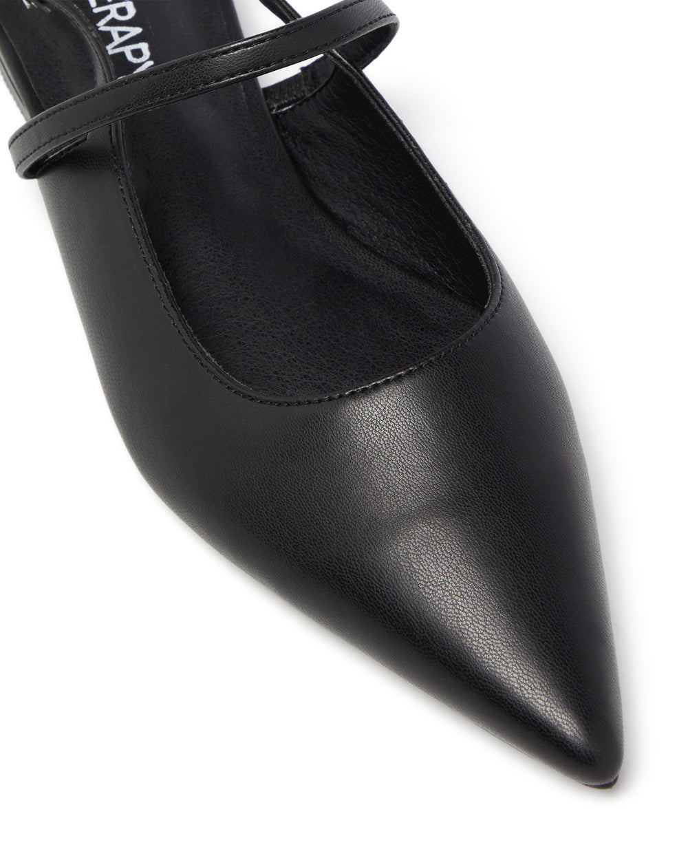 Therapy Shoes Lourdes Black Smooth | Women's Flat | Ballet | Slingback | Mesh