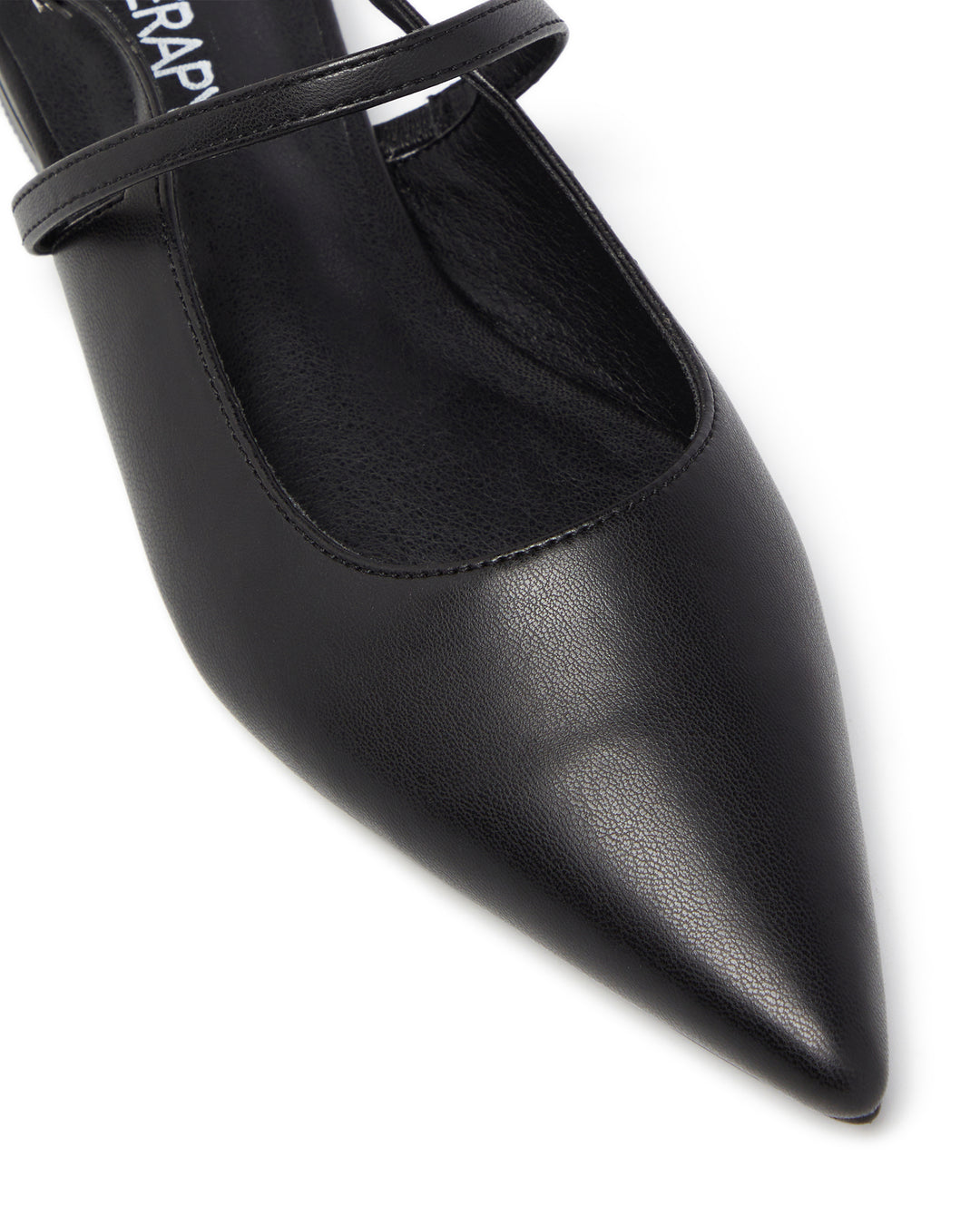 Therapy Shoes Lourdes Black Smooth | Women's Flat | Ballet | Slingback | Mesh