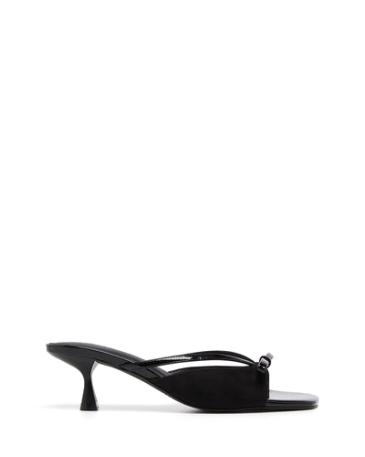 Therapy Shoes Lulu Black Microsuede | Women's Heels | Mules | Sandal