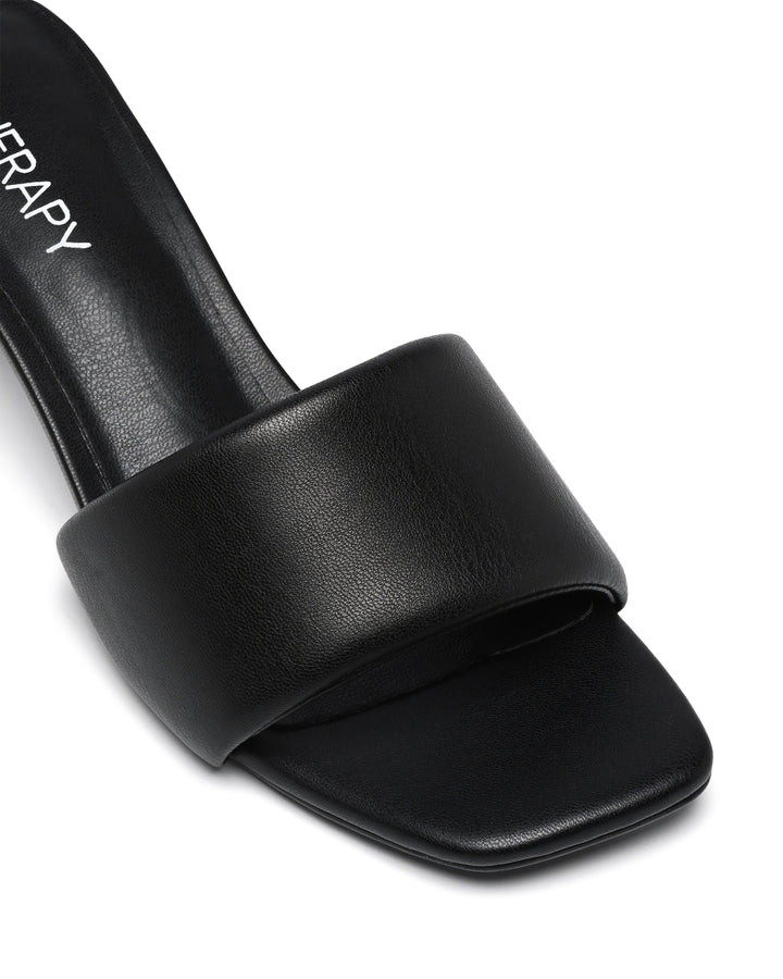 Therapy Shoes Luxe Black Smooth | Women's Heels | Mules | Kitten | Low