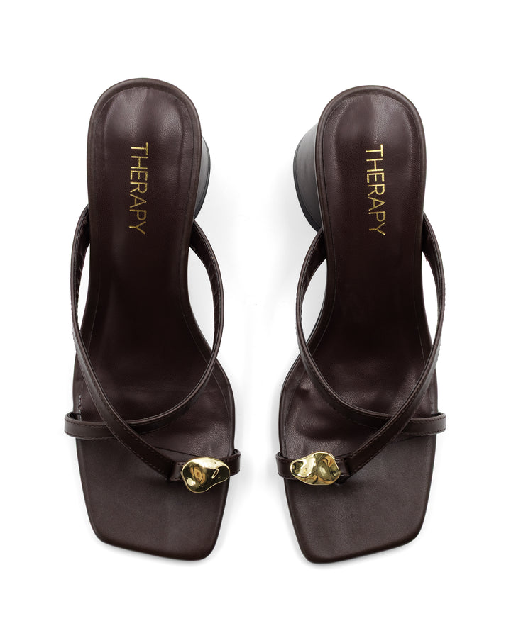 Mica Thong Heel Chocolate