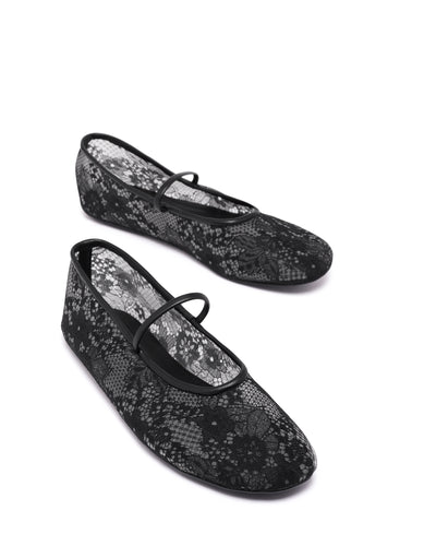 Therapy Shoes Monamour Black Lace Fabric | Women's Flats | Ballet 