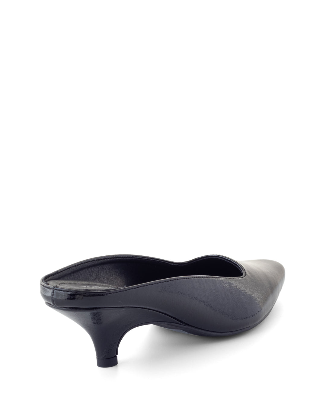 Noho Heel Black Crinkled Patent