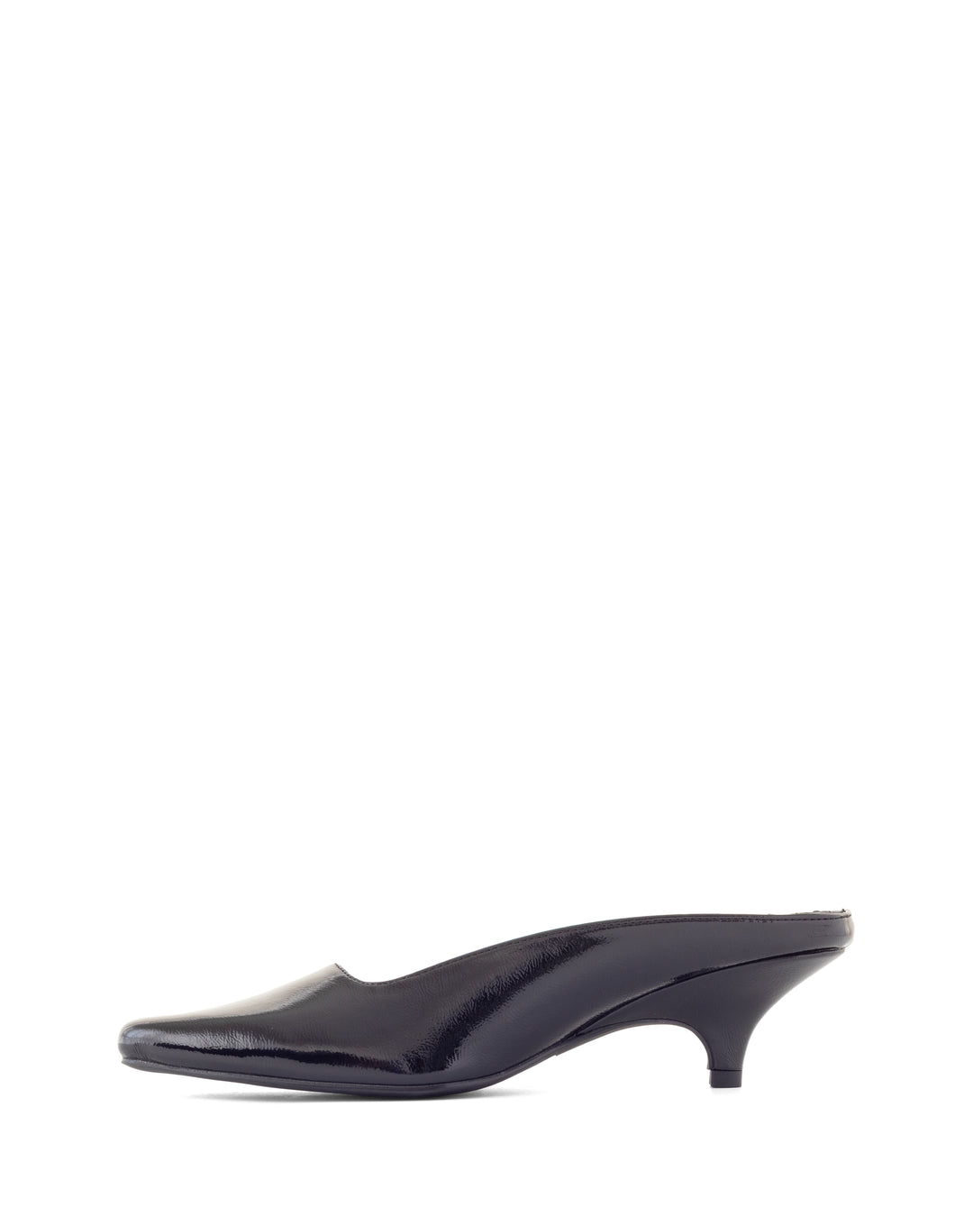 Noho Heel Black Crinkled Patent