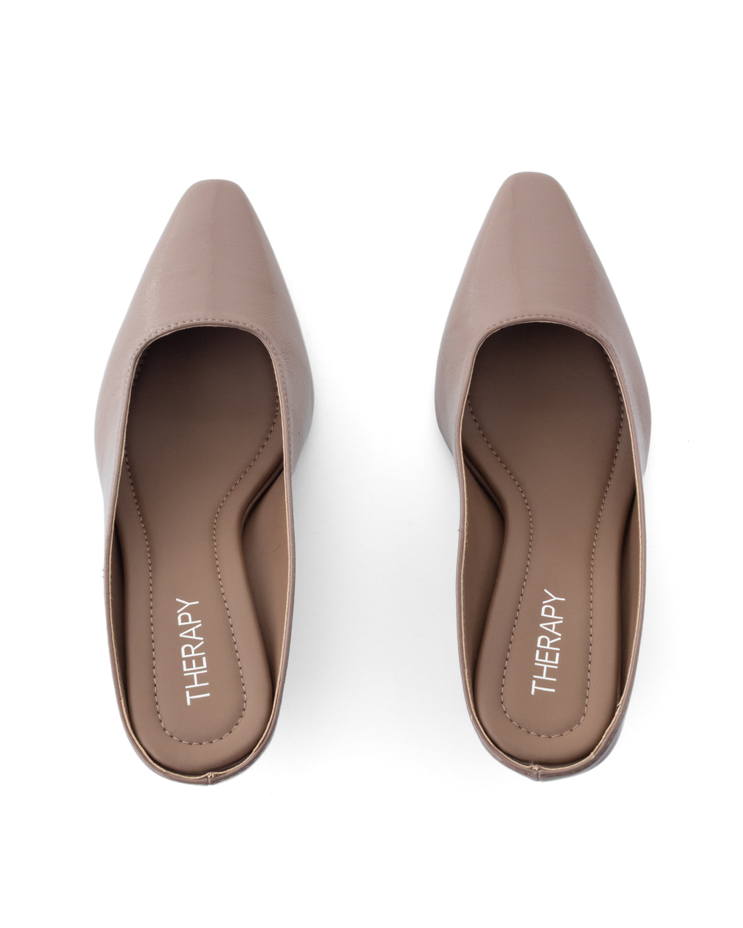 Noho Heel Mocha Crinkled Patent