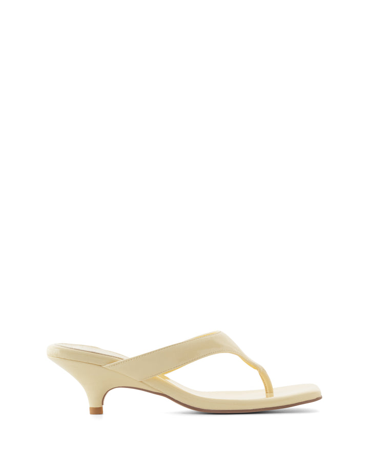 North Thong Heel Butter Crinkled Patent