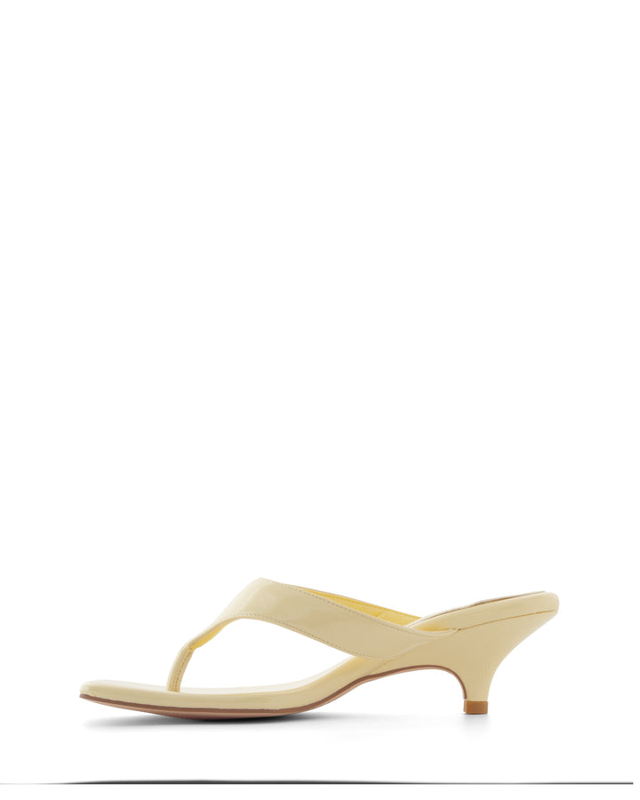 North Thong Heel Butter Crinkled Patent