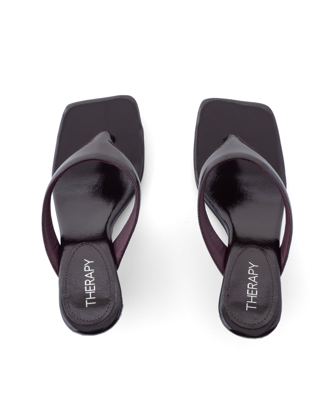 North Thong Heel Port Crinkled Patent