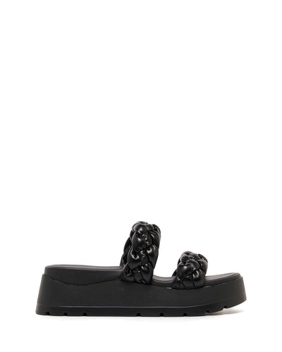 Therapy Shoes Paradise Black Smooth | Women's Sandals | Platform | Flatform