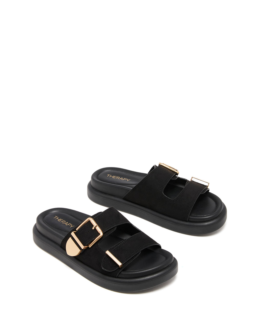 Paxton Sandal Black Microsuede