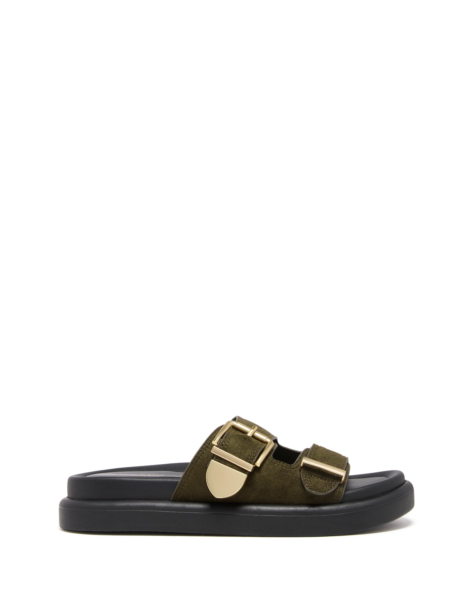 Paxton Sandal Khaki Microsuede