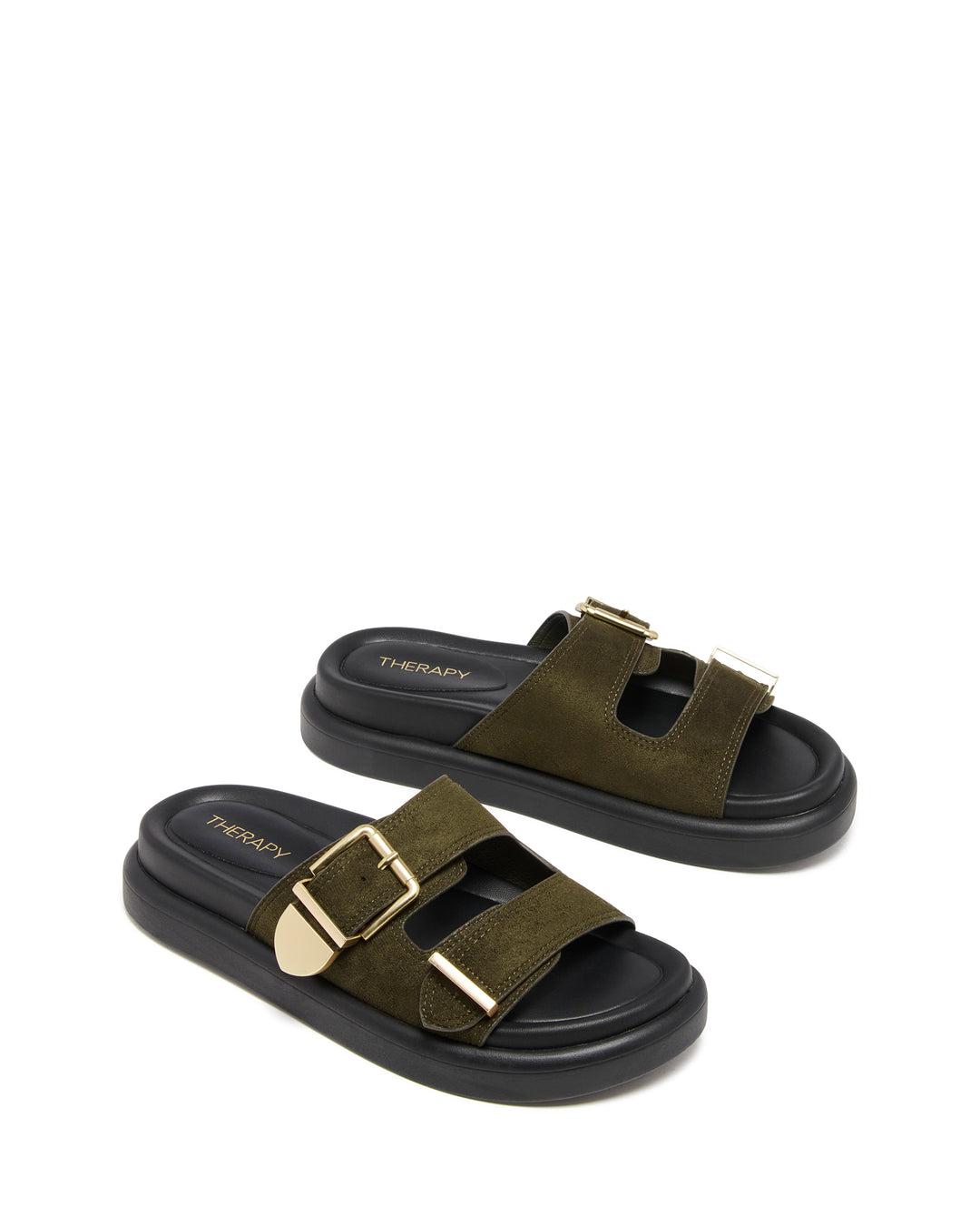 Paxton Sandal Khaki Microsuede