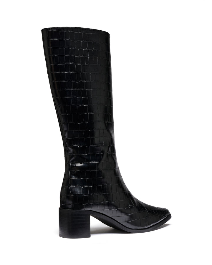 Penny Tall Boot Black Croc