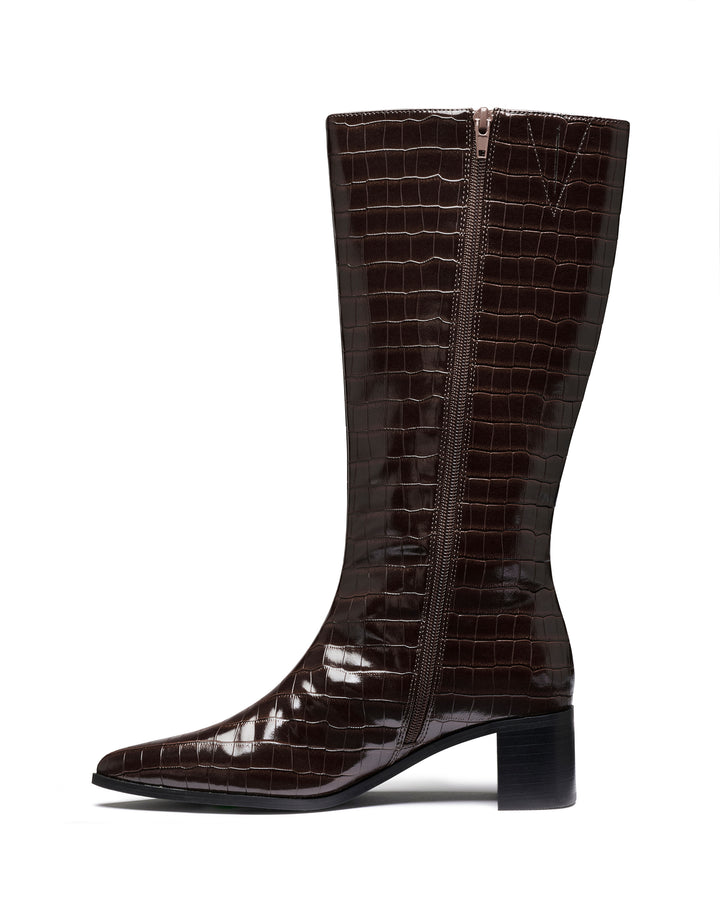 Penny Tall Boot Chocolate Croc