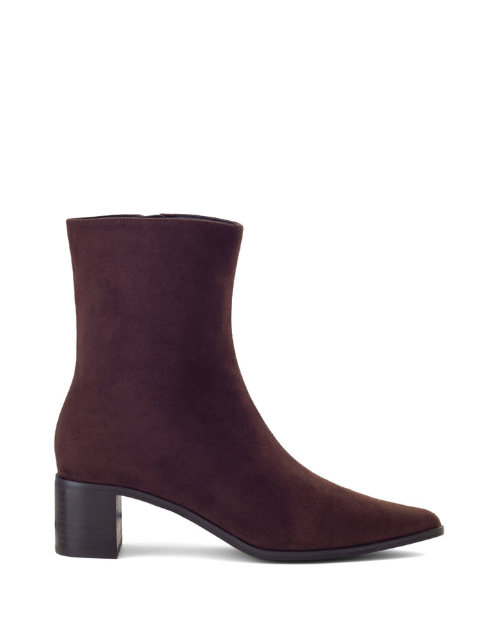 Paige Ankle Boot Chocolate Faux Suede