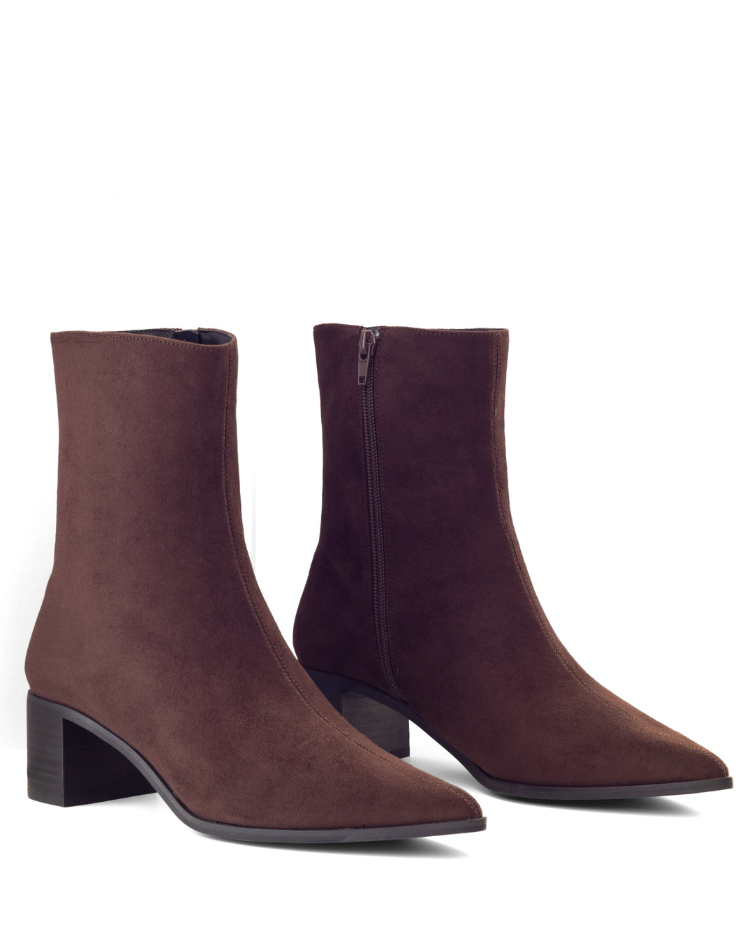 Paige Ankle Boot Chocolate Faux Suede