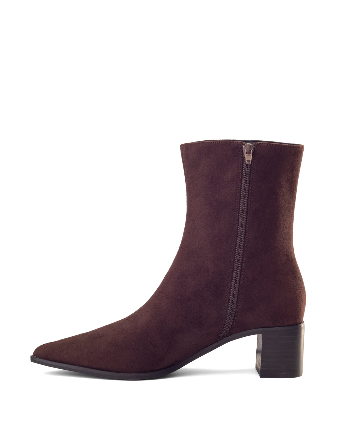 Paige Ankle Boot Chocolate Faux Suede