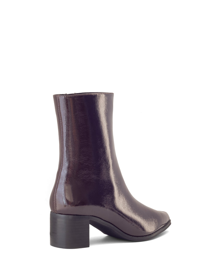 Paige Ankle Boot Port Crinkled Patent