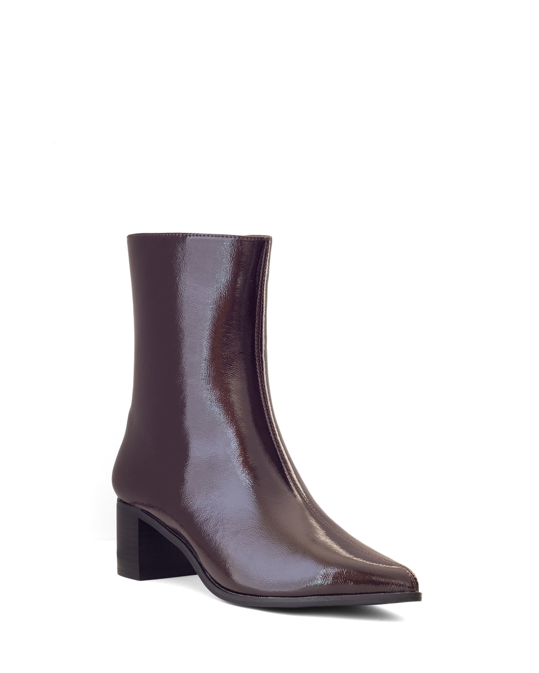 Paige Ankle Boot Port Crinkled Patent