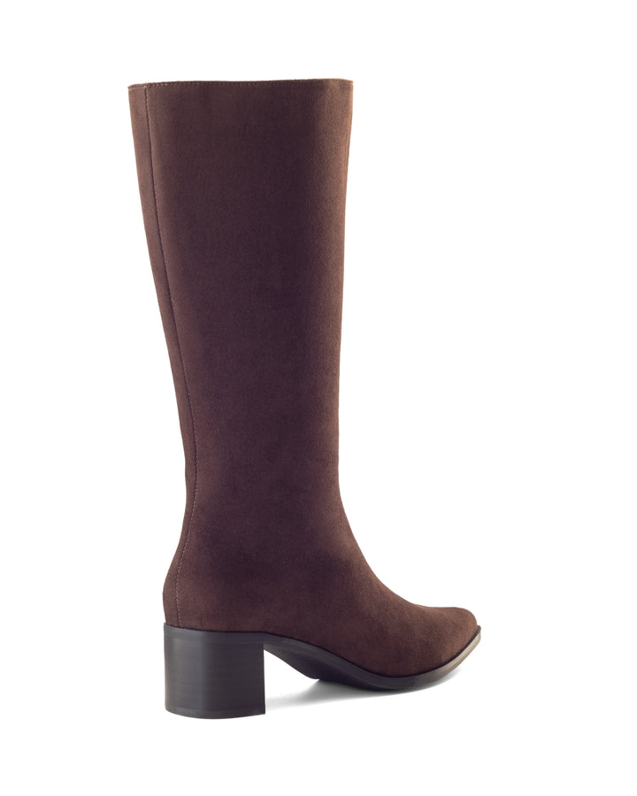 Penny Tall Boot Chocolate Faux Suede
