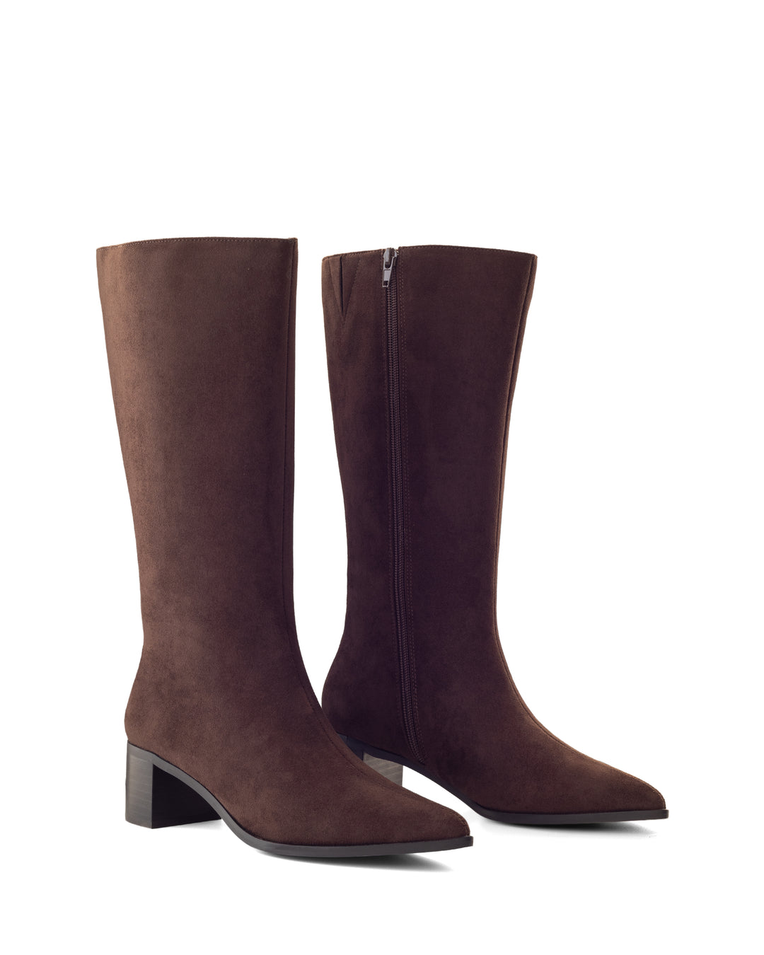 Penny Tall Boot Chocolate Faux Suede
