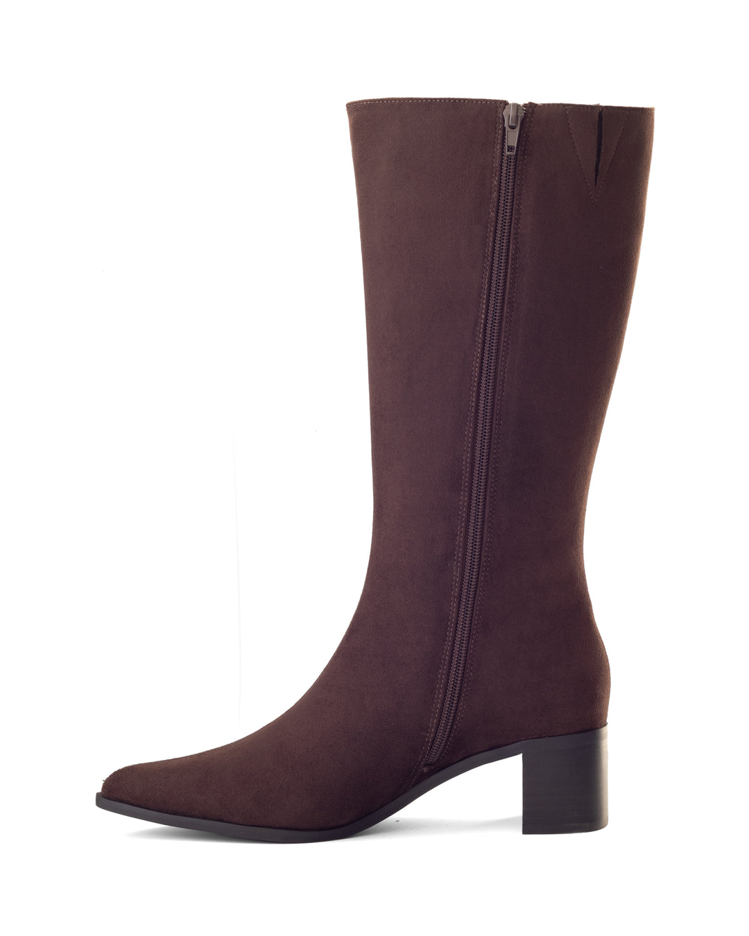 Penny Tall Boot Chocolate Faux Suede