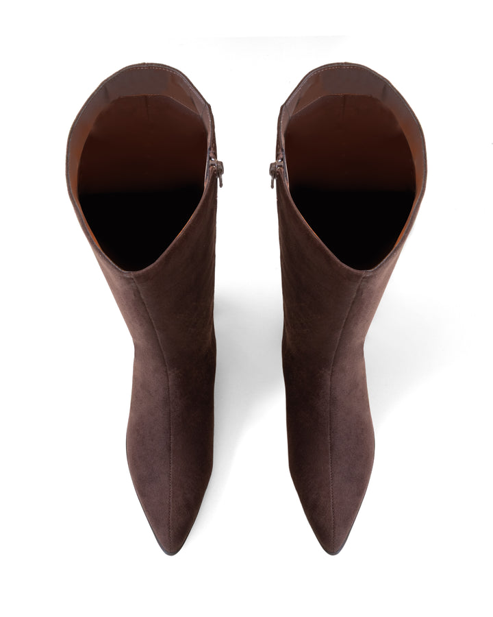 Penny Tall Boot Chocolate Faux Suede