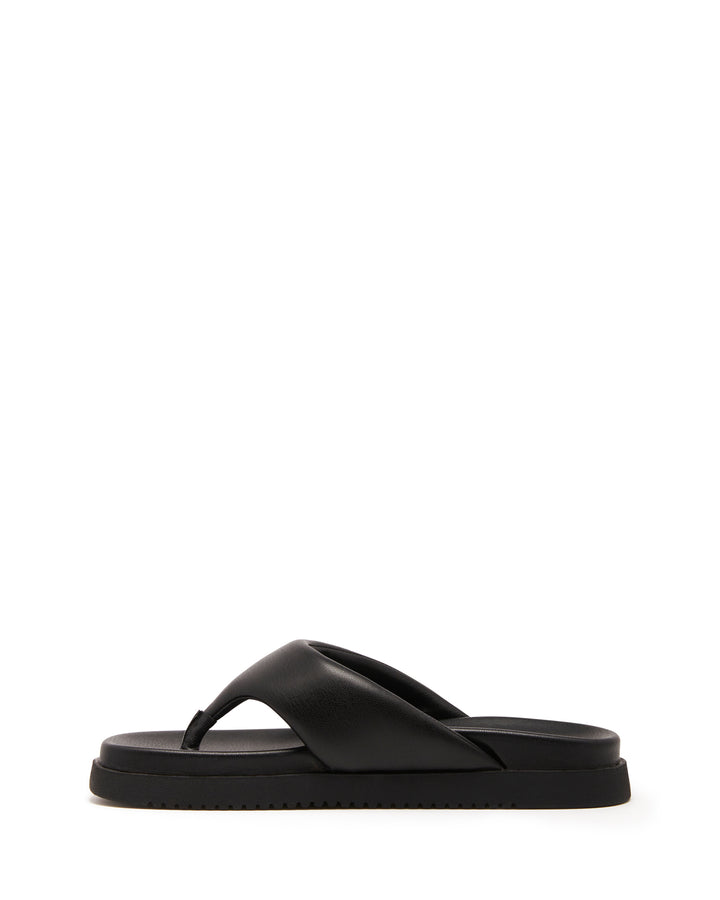 Radar Thong Sandal Black Smooth