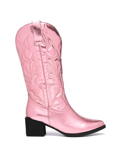 Therapy Shoes Ranger Baby Pink Metallic | Women's Boots | Western | Cowboy | Tall