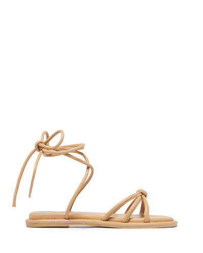 Therapy Shoes Raye Caramel Smooth | Women's Sandals | Flats | Tie Up