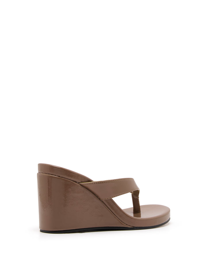 Ren Wedge Mocha Crinkled Patent