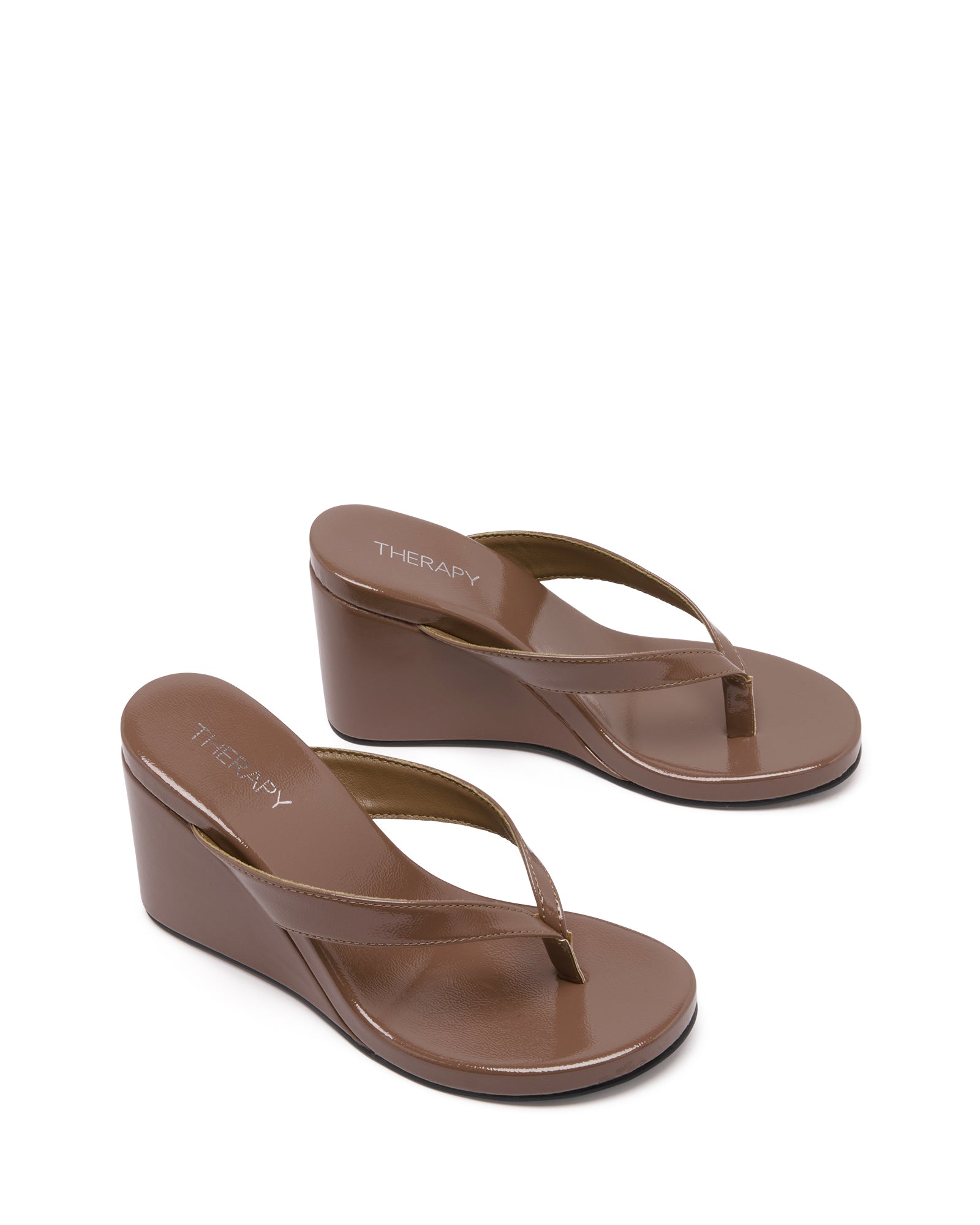 Ren Wedge Mocha Crinkled Patent *PRE ORDER - AVAILABLE FOR DISPATCH 25th OCTOBER*