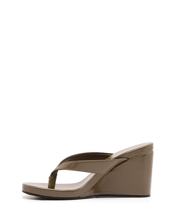 Ren Wedge Sage Crinkled Patent