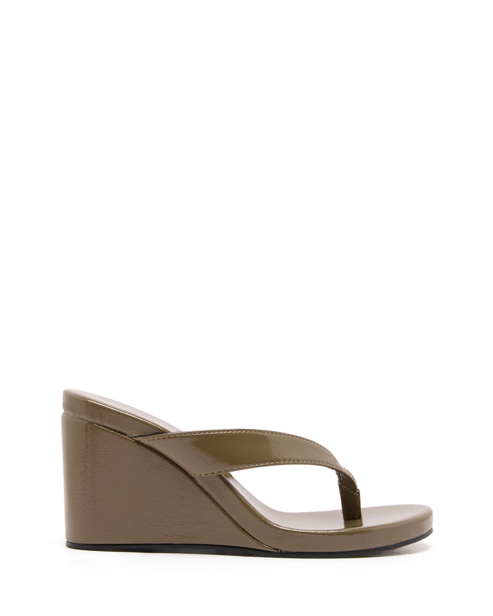 Ren Wedge Sage Crinkled Patent