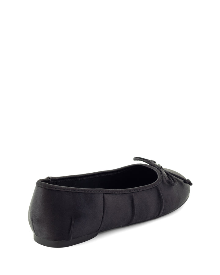 Reverie Ballet Flat Black Satin
