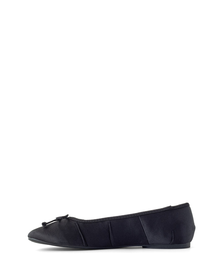 Reverie Ballet Flat Black Satin