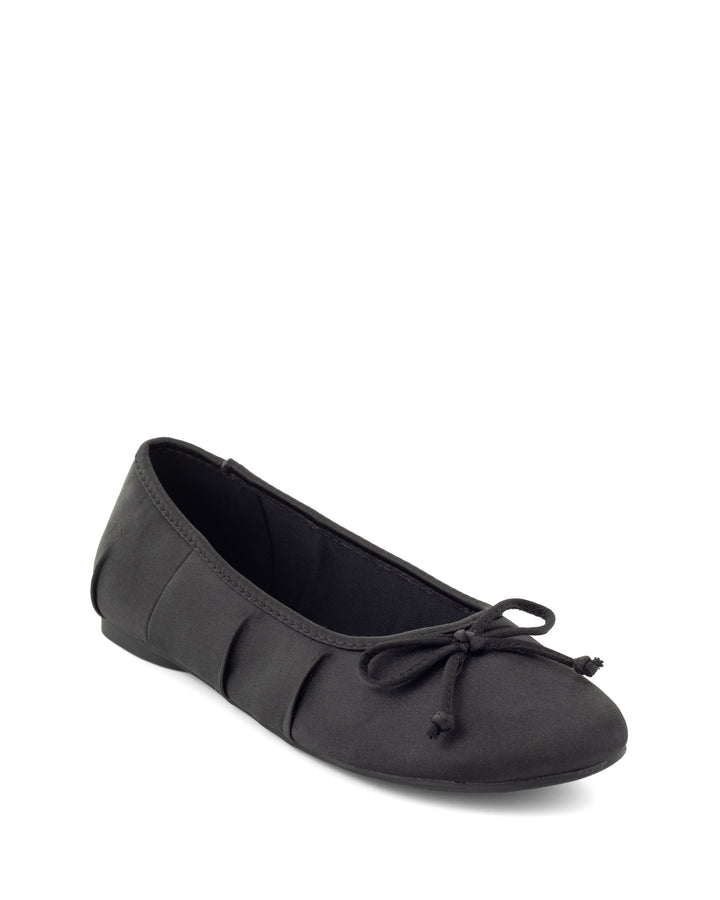 Reverie Ballet Flat Black Satin
