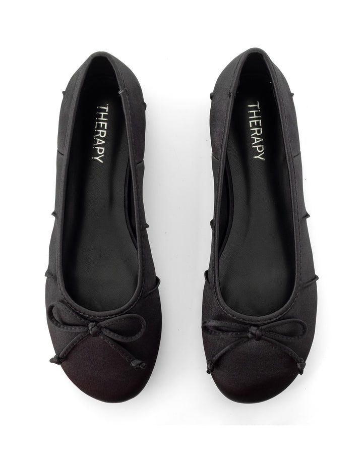 Reverie Ballet Flat Black Satin