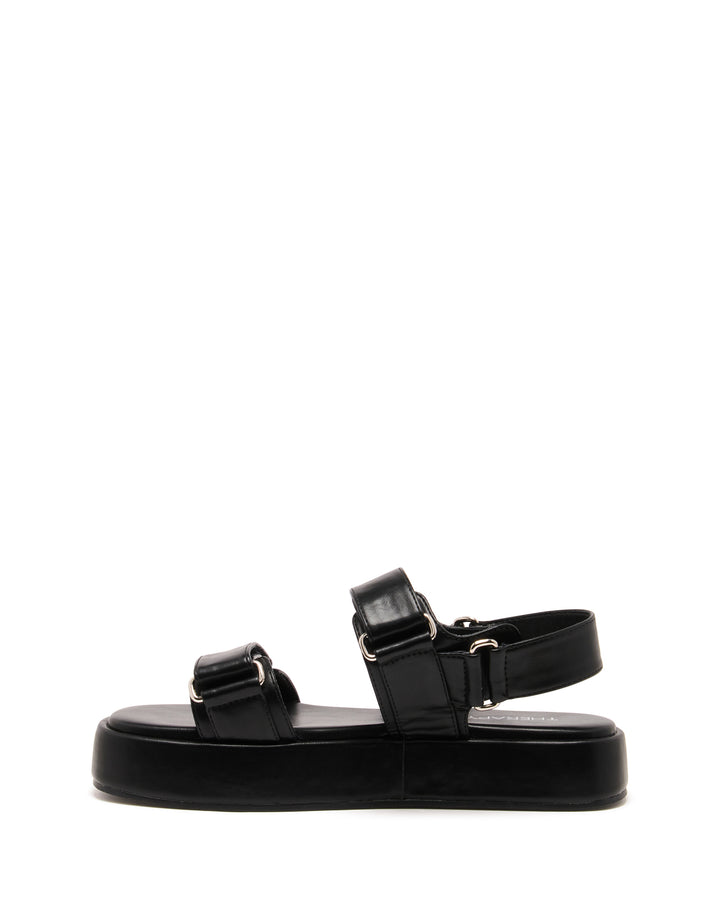 Revive Flatform Sandal Black Smooth
