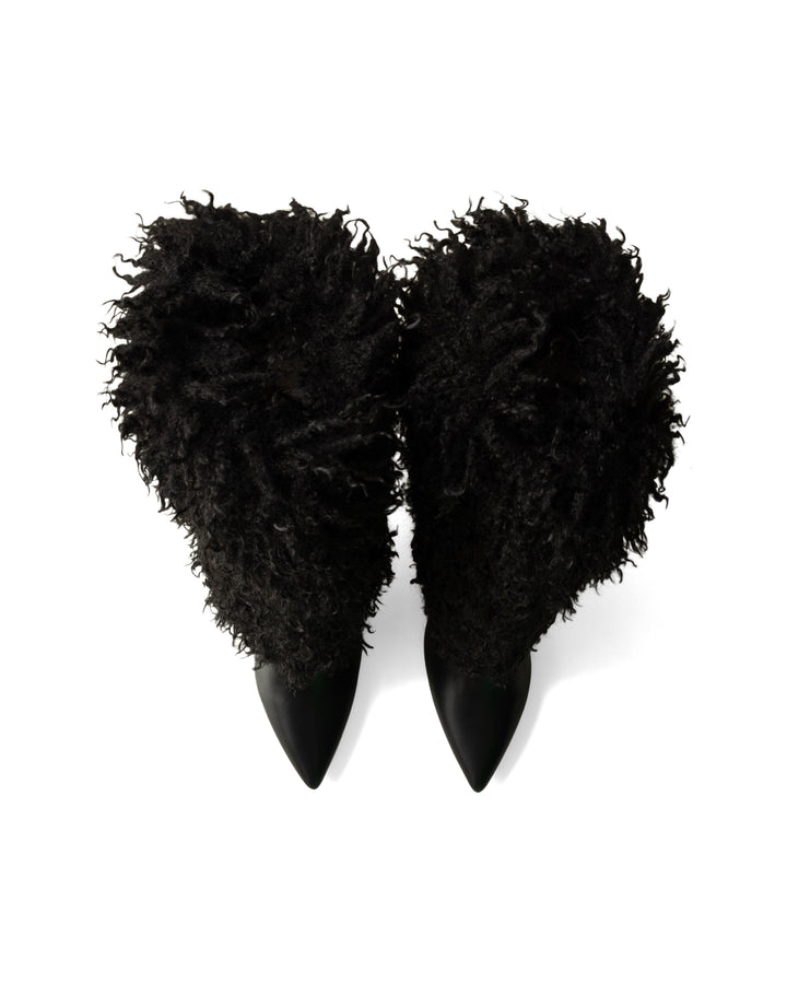 Rival Fluffy Stiletto Boot Black