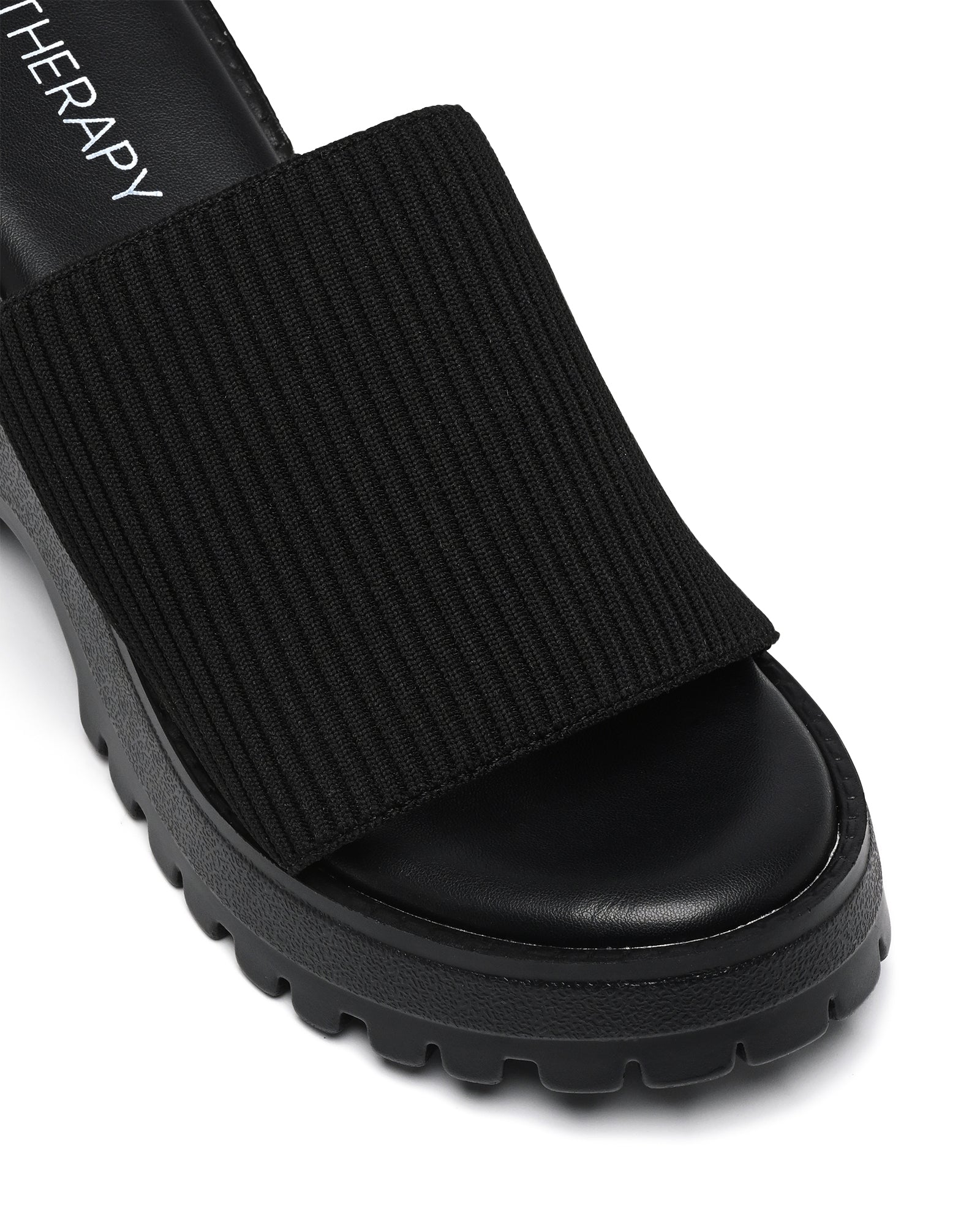 Therapy Shoes Romy Black Knit | Women's Sandals | Platform | Knit