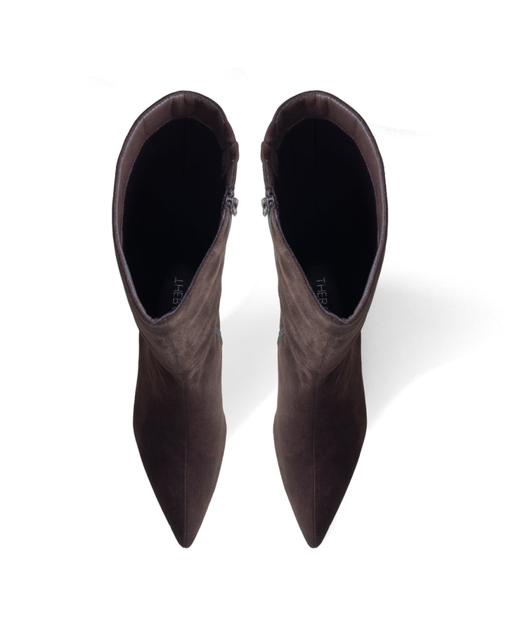 Savannah Wedge Boot Chocolate Faux Suede