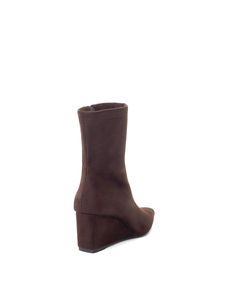 Saviour Wedge Boot Chocolate Faux Suede