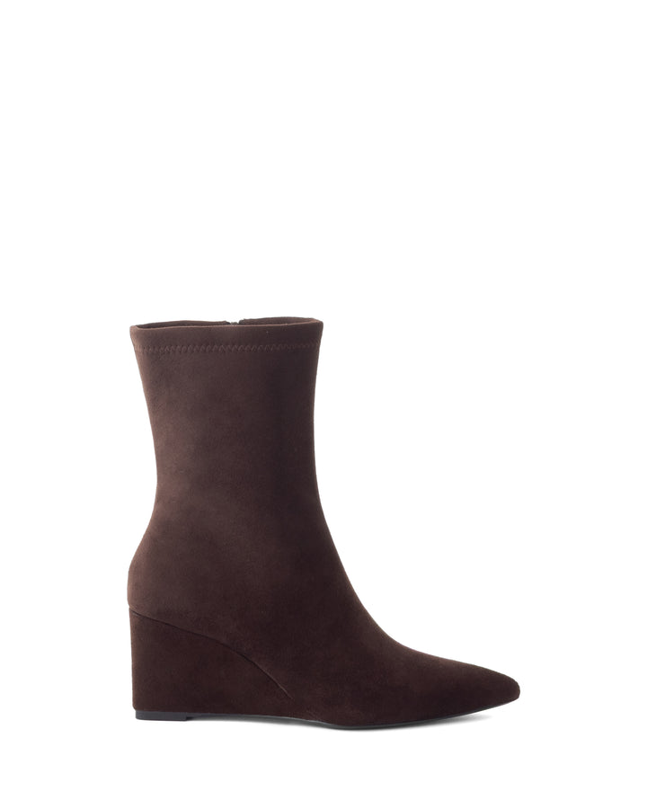 Saviour Wedge Boot Chocolate Faux Suede