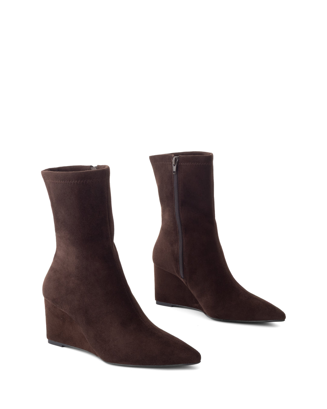 Saviour Wedge Boot Chocolate Faux Suede