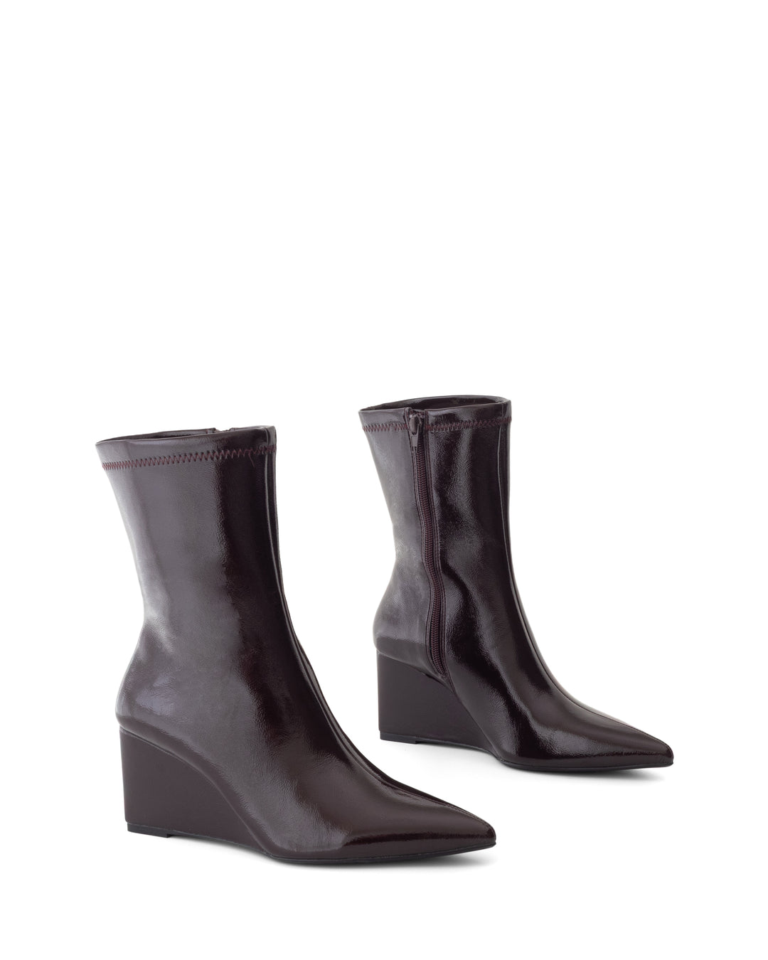 Saviour Wedge Boot Port Crinkled Patent