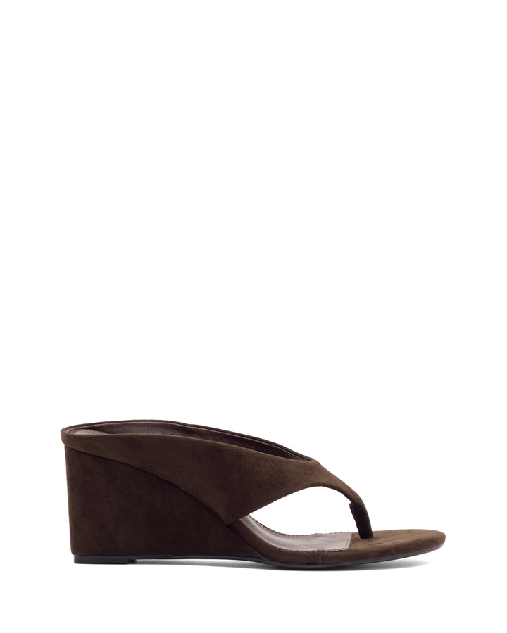 Sera Wedge Thong Chocolate Microsuede
