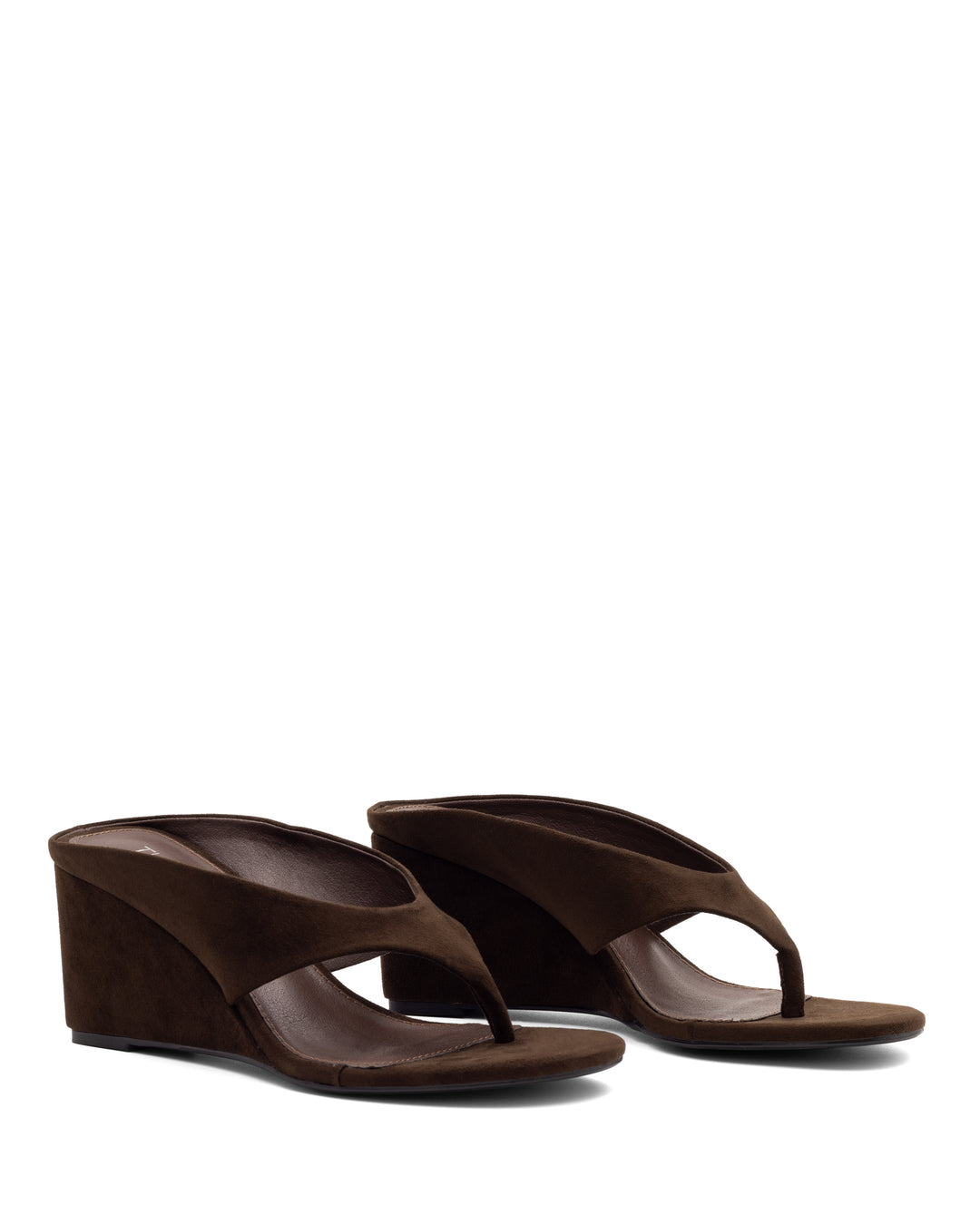 Sera Wedge Thong Chocolate Microsuede